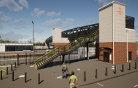 Proposed street-level view of Eaglescliffe station - image: Network Rail