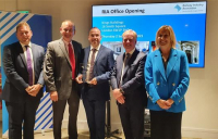 L-r: RIA chief executive Darren Caplan, RIA chairman David Tonkin, rail minister Chris Heaton-Harris, HS2 chief executive Mark Thurston and HS1 chief executive Dyan Crowther celebrate the opening of the RIA’s new London offices.