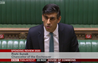 Chancellor of the exchequer, Rishi Sunak, delivering his spending review in parliament on 25 November 2020.