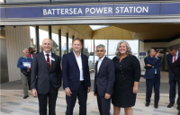 All aboard, l-r: London transport commissioner Andy Byford, transport secretary Grant Shapps, London mayor Sadiq Khan, and deputy mayor for transport Heidi Alexander, celebrate the extension of the Northern Line to Battersea Power Station.