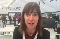 Jacobs vice-president for global sustainability Zoe Haseman speaking to Infrastructure Intelligence editor Andy Walker at COP26.