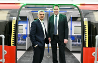 London mayor Sadiq Khan and Brigg & Goole MP Andrew Percy visit Siemens Mobility facility in Goole, where half of the 94 new Piccadilly line tube trains are due to be built. 