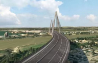 Image of a bridge on what would have been the £1.6bn M4 relief road.