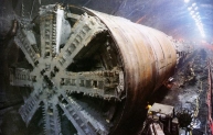 On of the TBMs used to construct the Channel Tunnel